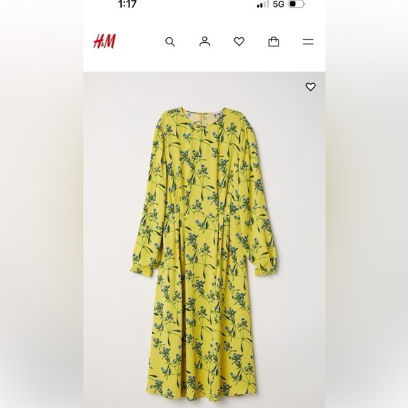 H&M Dresses & Skirts - H&M yellow floral midi dress